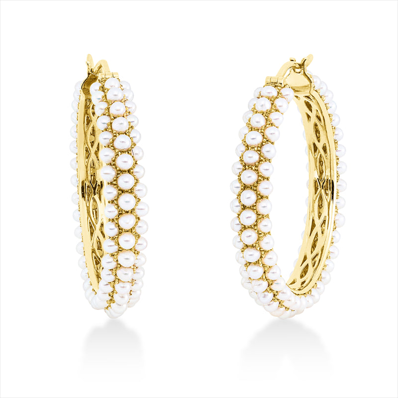 Creolen 18 kt GG, 208 ZP weiß 1,8 mm