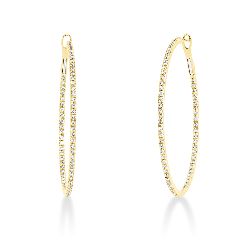 Creolen 18 kt GG, 130 Brill. 0,50 ct, TW-si