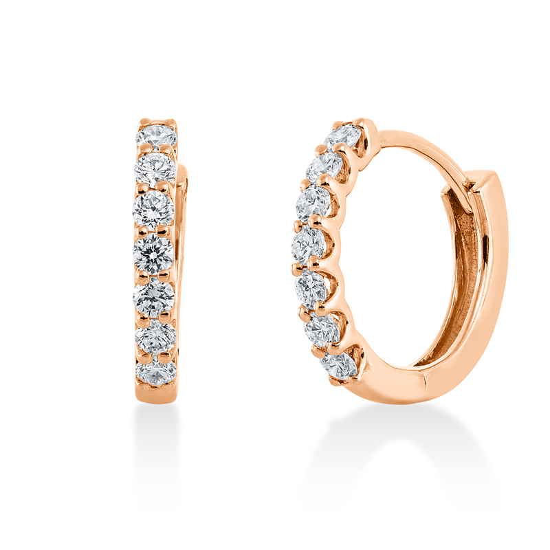 Creolen 18 kt RG, 14 Brill. 0,29 ct, TW-si