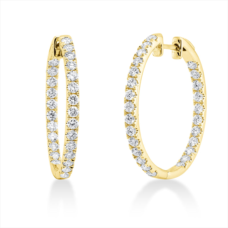 Creolen 18 kt GG, 52 Brill. 1,33 ct, TW-si