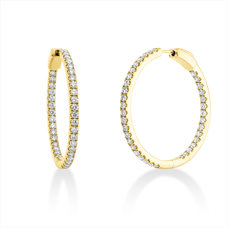 Creolen 18 kt GG, 74 Brill. 1,87 ct, TW-si