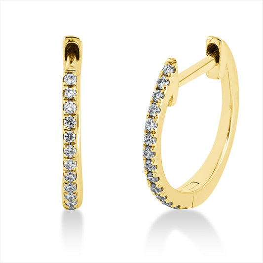 Creolen 18 kt GG, 36 Brill. 0,09 ct, TW-si