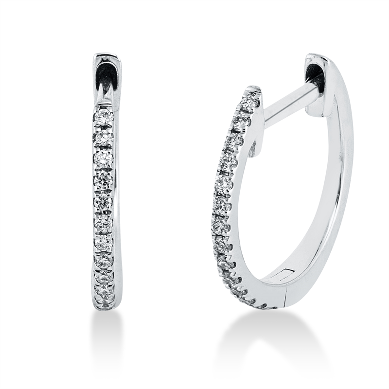 Creolen 18 kt WG, 28 Brill. 0,06 ct, TW-si