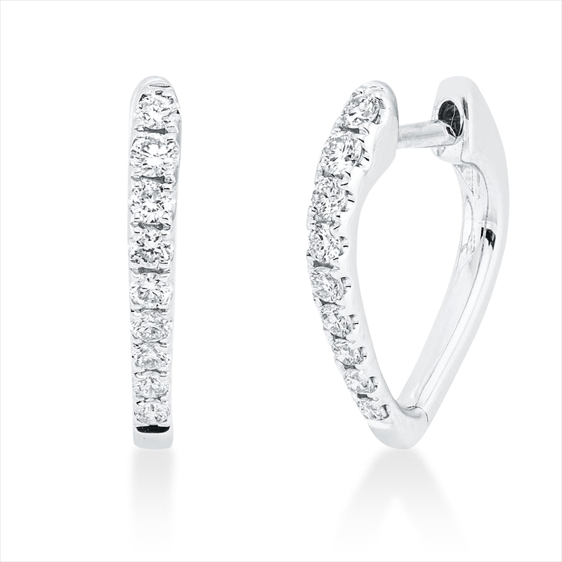Creolen 18 kt WG, 18 Brill. 0,29 ct, TW-si