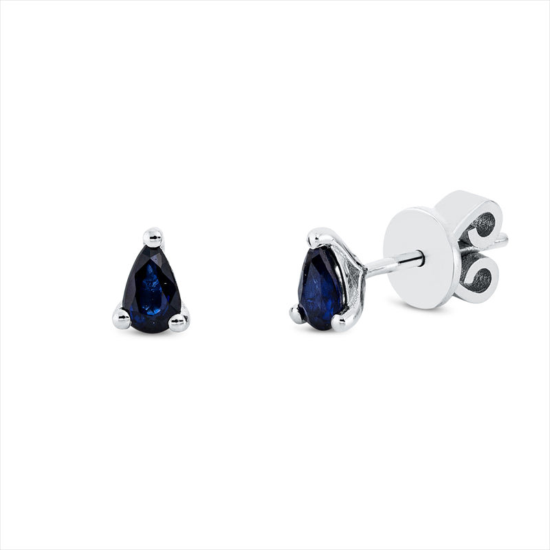 Ohrstecker 18 kt WG, 2 Saphire 0,48 ct blau