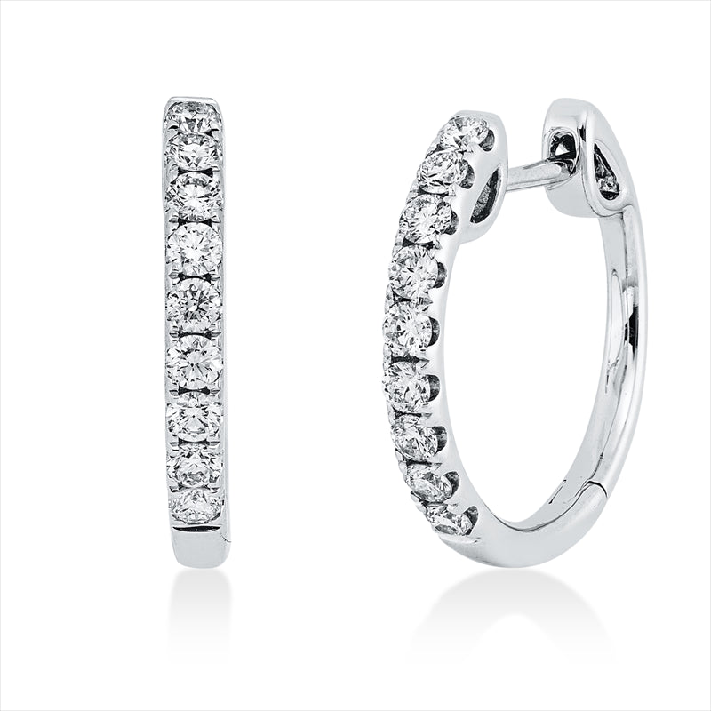 Creolen 18 kt WG, 18 Brill. 0,52 ct, TW-vsi