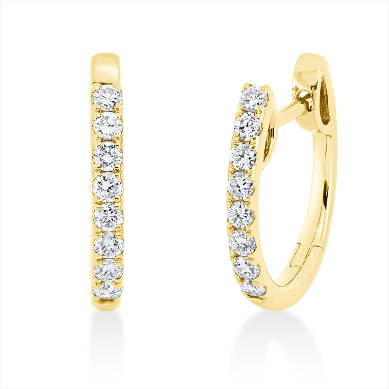 Creolen 18 kt GG, 16 Brill. 0,30 ct, TW-si