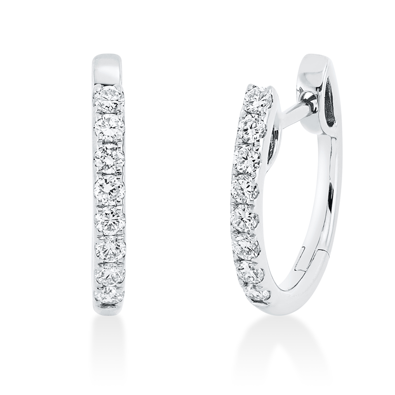 Creolen 18 kt WG, 16 Brill. 0,29 ct, TW-si