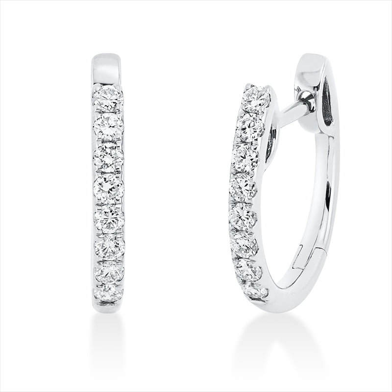 Creolen 18 kt WG, 16 Brill. 0,29 ct, TW-si