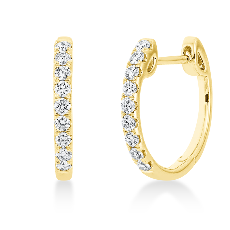 Creolen 18 kt GG, 18 Brill. 0,51 ct, TW-si