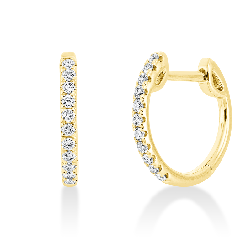 Creolen 18 kt GG, 22 Brill. 0,22 ct, TW-si