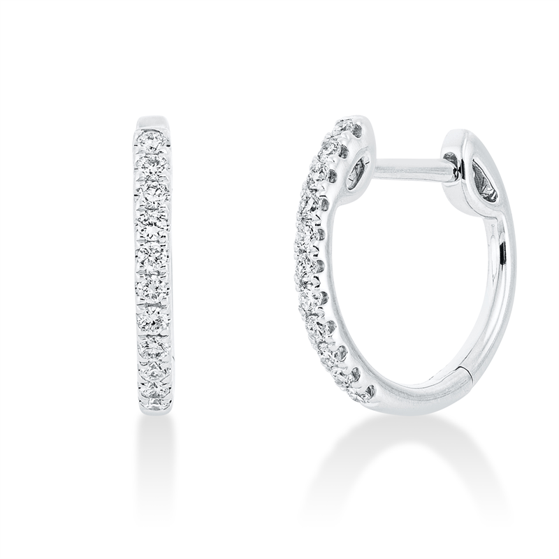 Creolen 18 kt WG, 22 Brill. 0,23 ct, TW-si