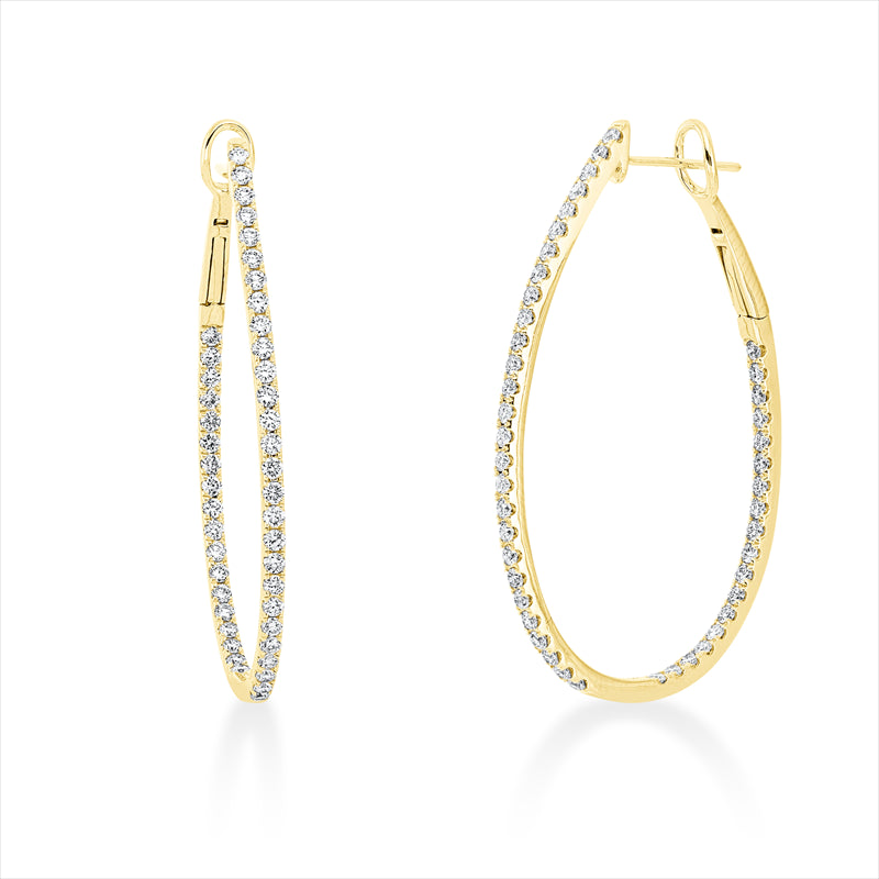 Creolen 18 kt GG, 90 Brill. 1,82 ct, TW-si