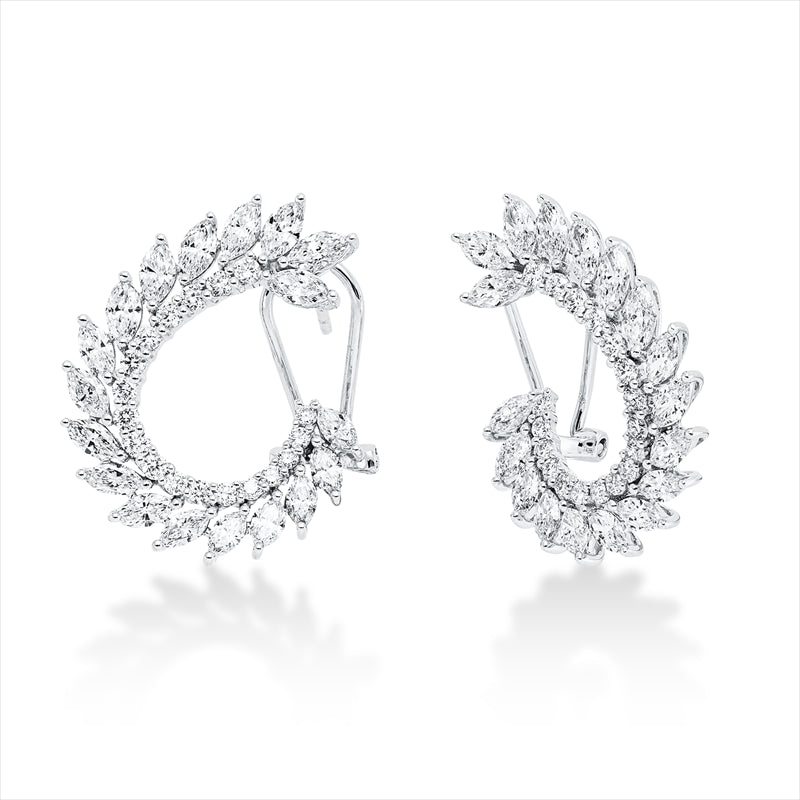 Ohrschmuck 18 kt WG, 22 Nav. 1,31 ct, TW-si, 14 Nav. 1,20 ct, TW-si, 36 Brill. 0,59 ct, TW-si