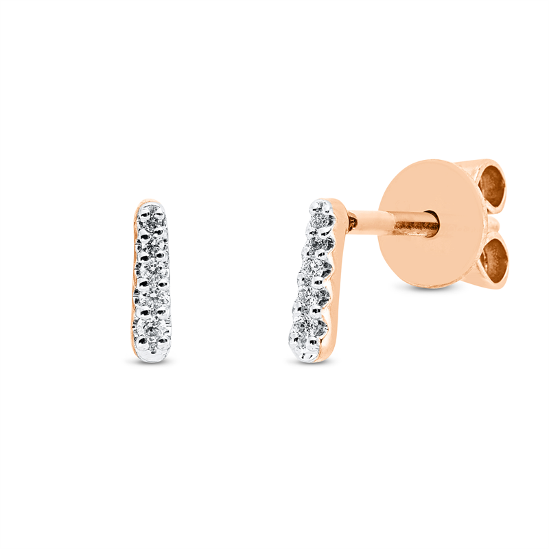 Ohrstecker 18 kt RG, 6 Brill. 0,01 ct, TW-si, 4 Brill. 0,02 ct, TW-si