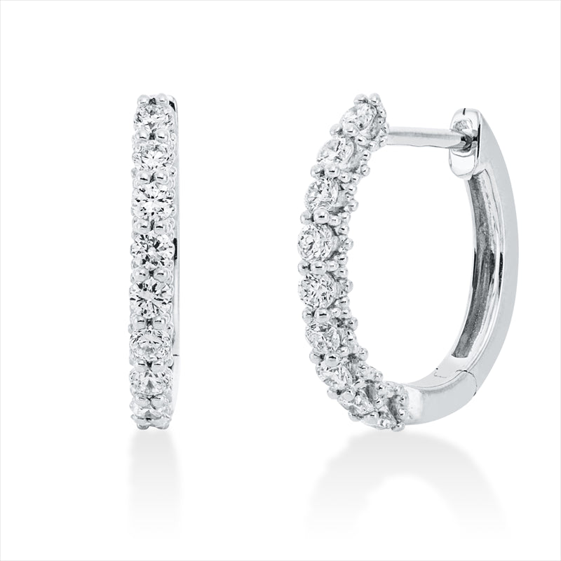 Creolen 18 kt WG, 18 Brill. 0,40 ct, TW-si