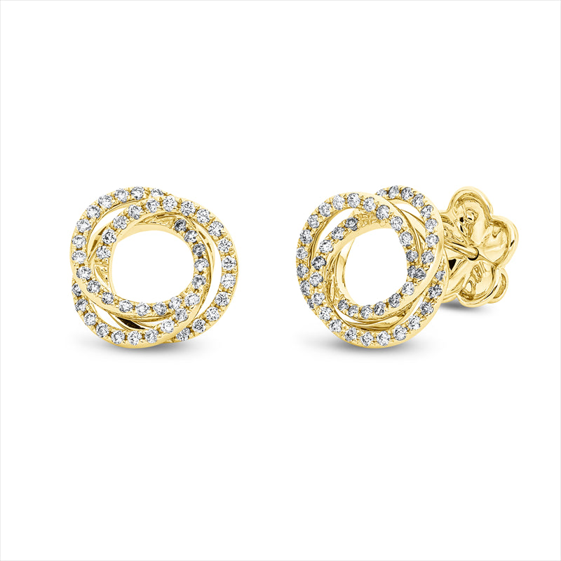 Ohrstecker 18 kt GG, 94 Brill. 0,43 ct, TW-vsi