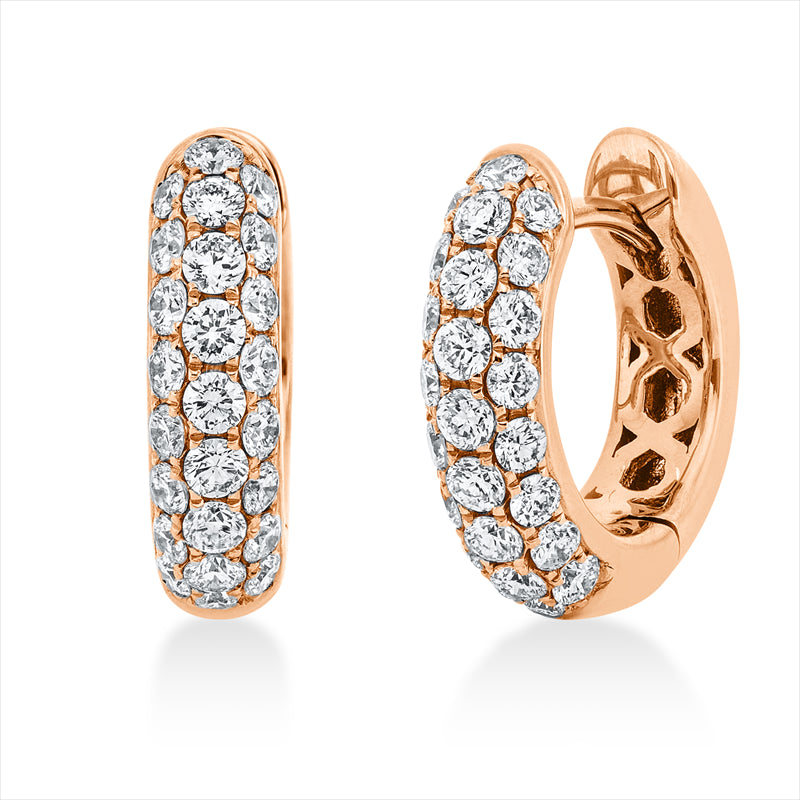 Creolen 18 kt RG, 50 Brill. 0,85 ct, TW-si