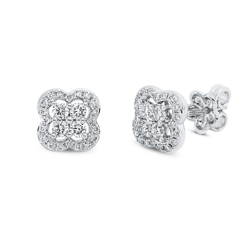 Ohrstecker 18 kt WG, 48 Brill. 0,61 ct, TW-vsi