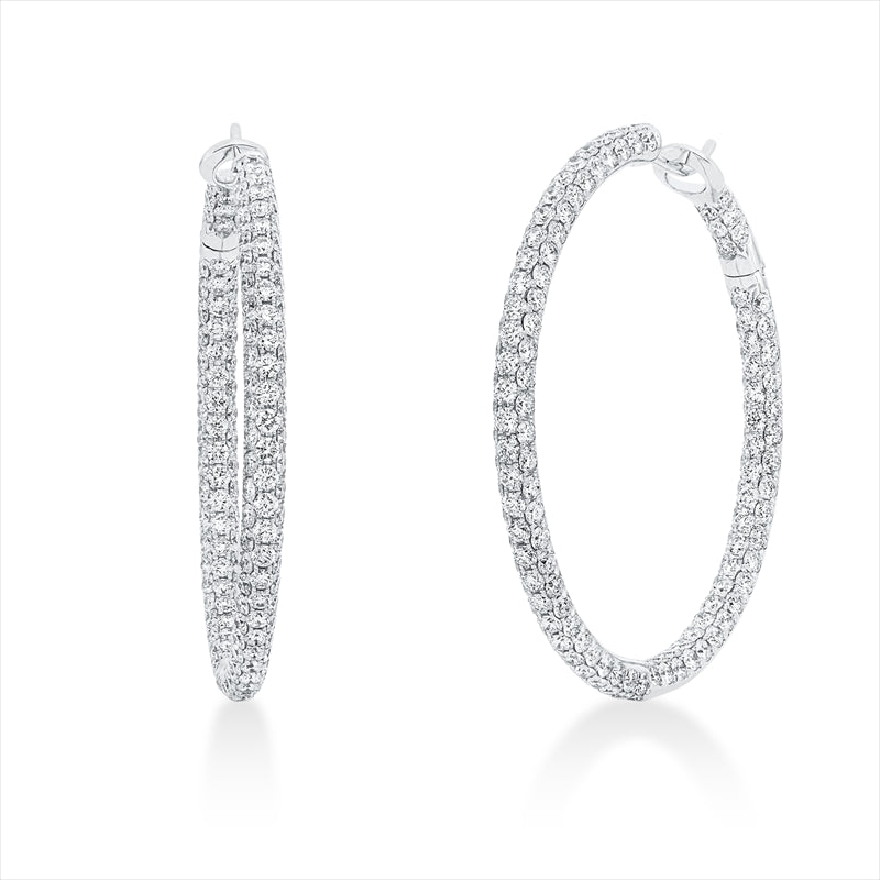 Creolen 18 kt WG, 326 Brill. 5,98 ct, TW-vsi