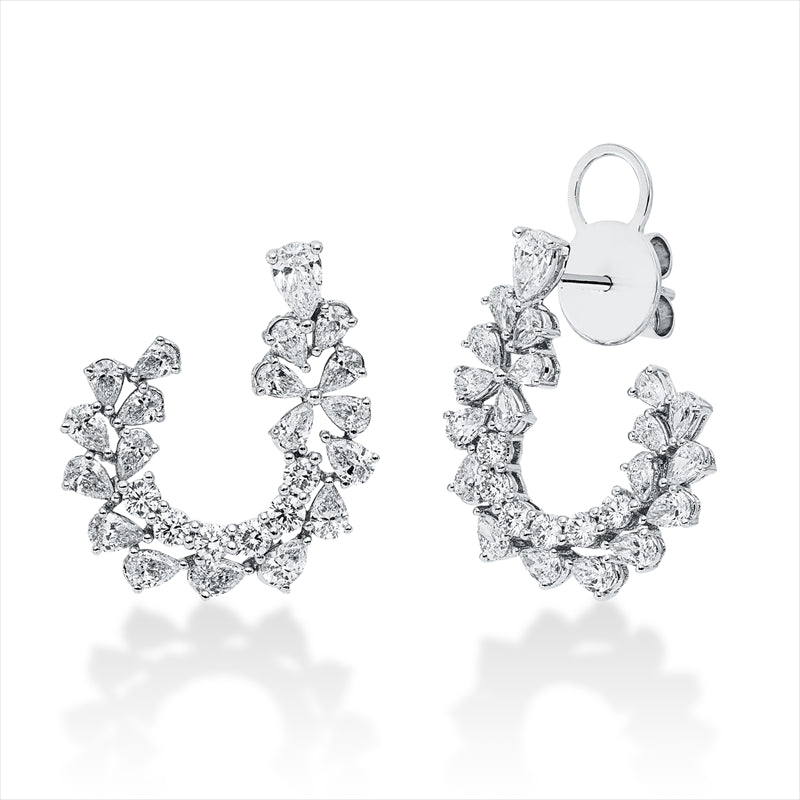 Ohrschmuck 18 kt WG, 38 Tropfen 2,05 ct, TW-vsi, 12 Brill. 0,47 ct, TW-si