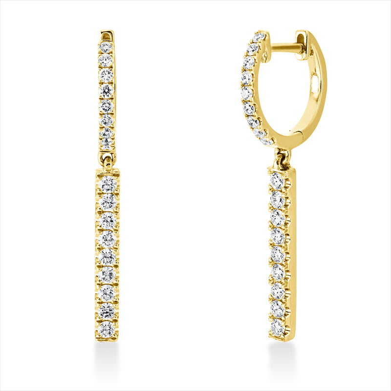 Creolen 18 kt GG, 36 Brill. 0,53 ct, TW-si