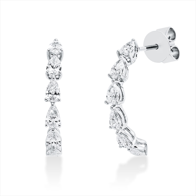 Ohrstecker 18 kt WG, 12 Tropfen 1,11 ct, TW-si