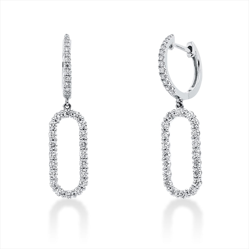 Ohrschmuck 18 kt WG, 40 Brill. 0,71 ct, F-vsi/si, 26 Brill. 0,11 ct, F-vsi/si