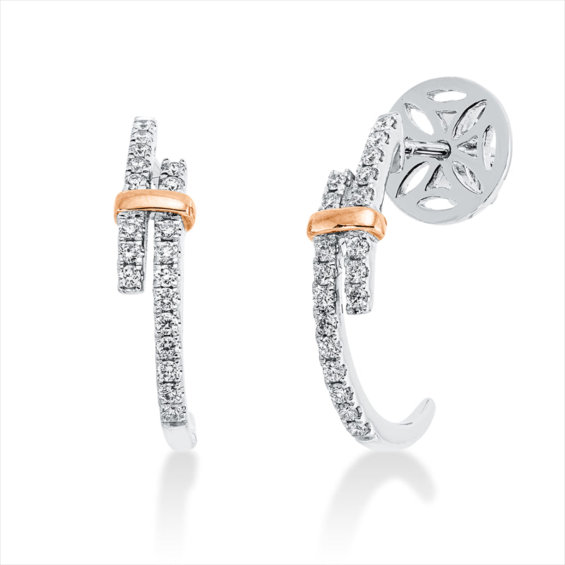 Ohrstecker 18 kt WG+RG, 38 Brill. 0,25 ct, TW-si