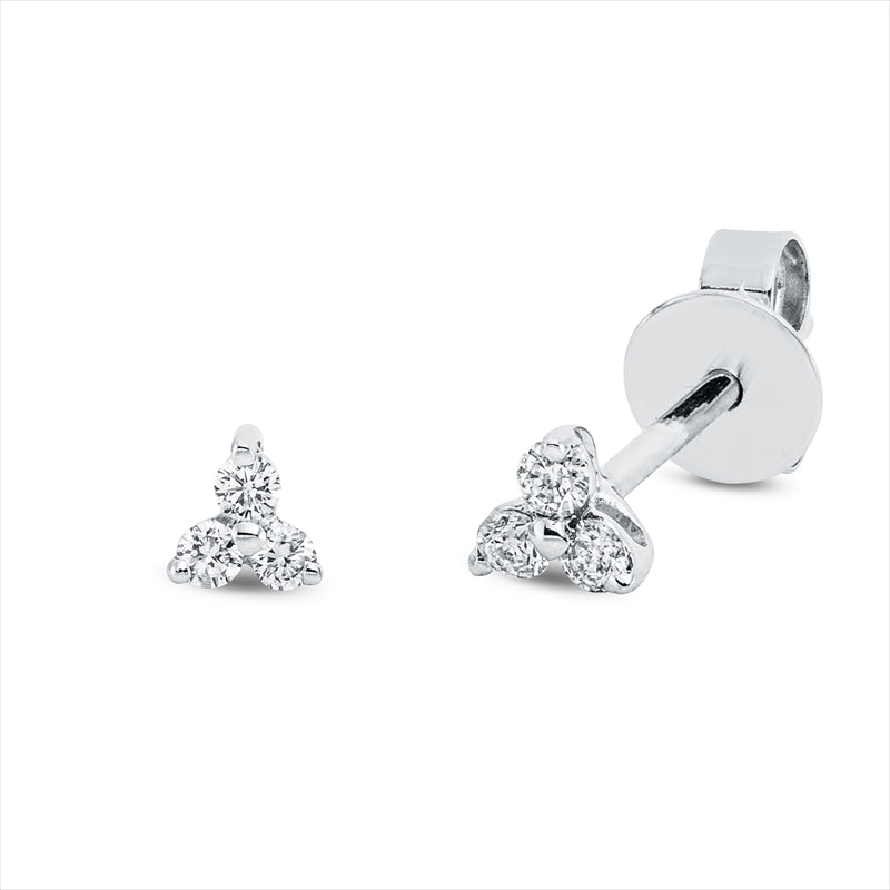 Ohrstecker 18 kt WG, 6 Brill. 0,11 ct, TW-si