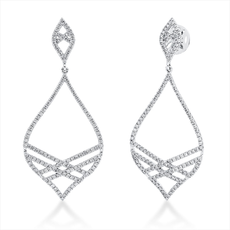 Ohrschmuck 18 kt WG, 280 Brill. 1,20 ct, TW-si