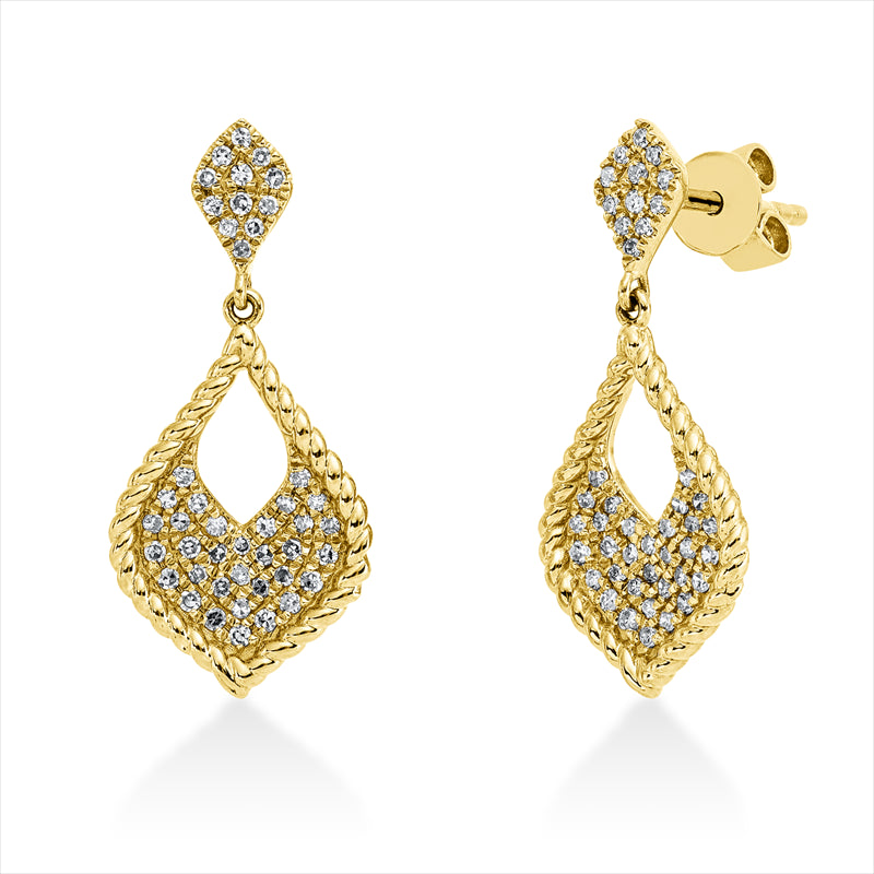 Ohrschmuck 18 kt GG, Fassung rhodiniert, 88 Brill. 0,28 ct, TW-pi