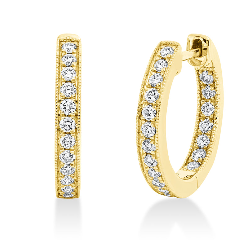 Creolen 18 kt GG, 38 Brill. 0,40 ct, TW-si