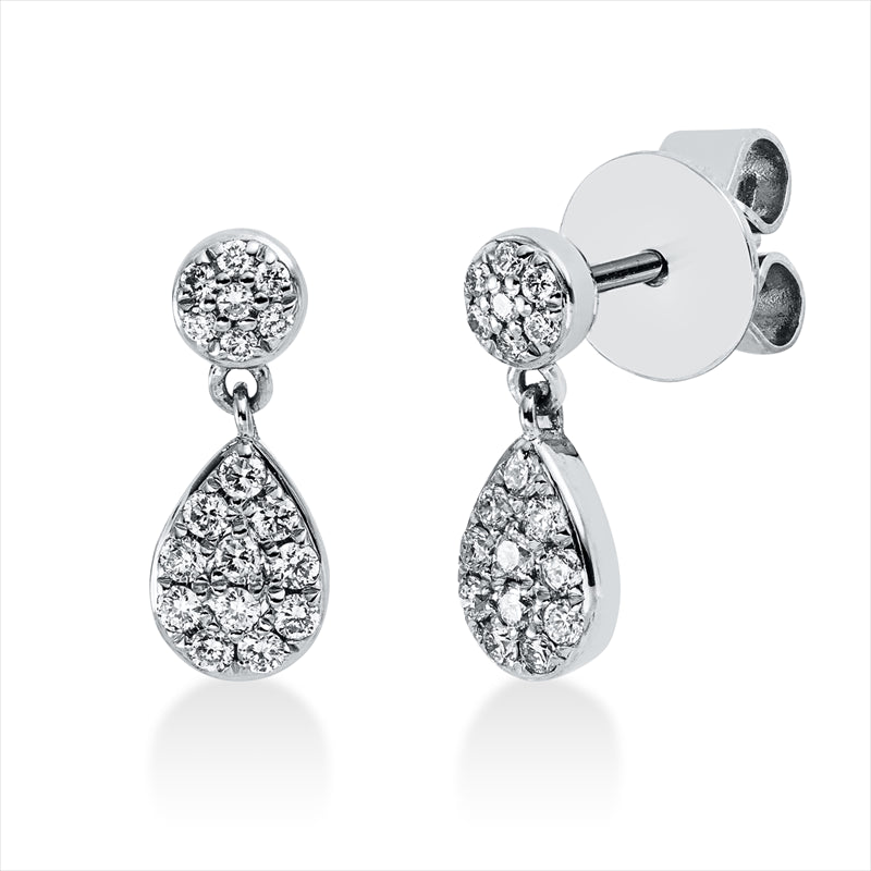 Ohrschmuck 18 kt WG, 36 Brill. 0,22 ct, TW-si