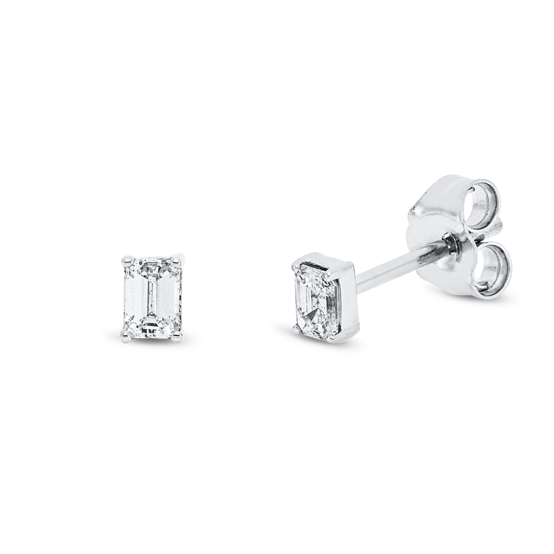 Ohrstecker 18 kt WG, 2 Sm.schliff 0,24 ct, TW-si