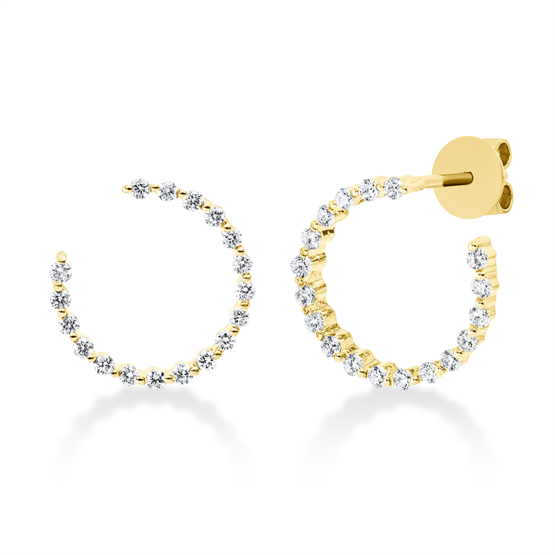 Ohrschmuck 18 kt GG, 36 Brill. 0,40 ct, TW-si