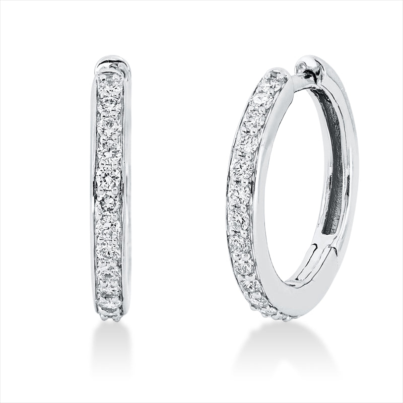 Creolen 18 kt WG, 28 Brill. 0,33 ct, TW-si