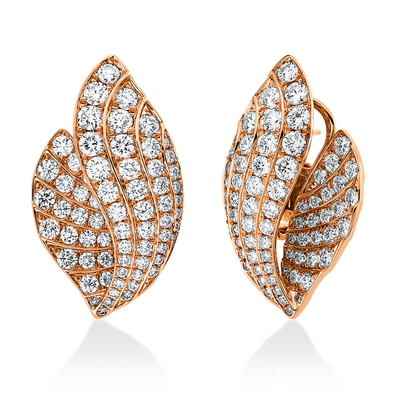 Creolen 18 kt RG, 142 Brill. 4,40 ct, TW-vsi