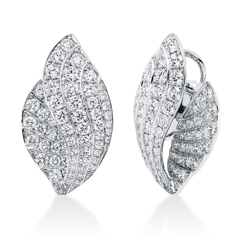 Ohrschmuck 18 kt WG, 142 Brill. 4,35 ct, TW-vsi