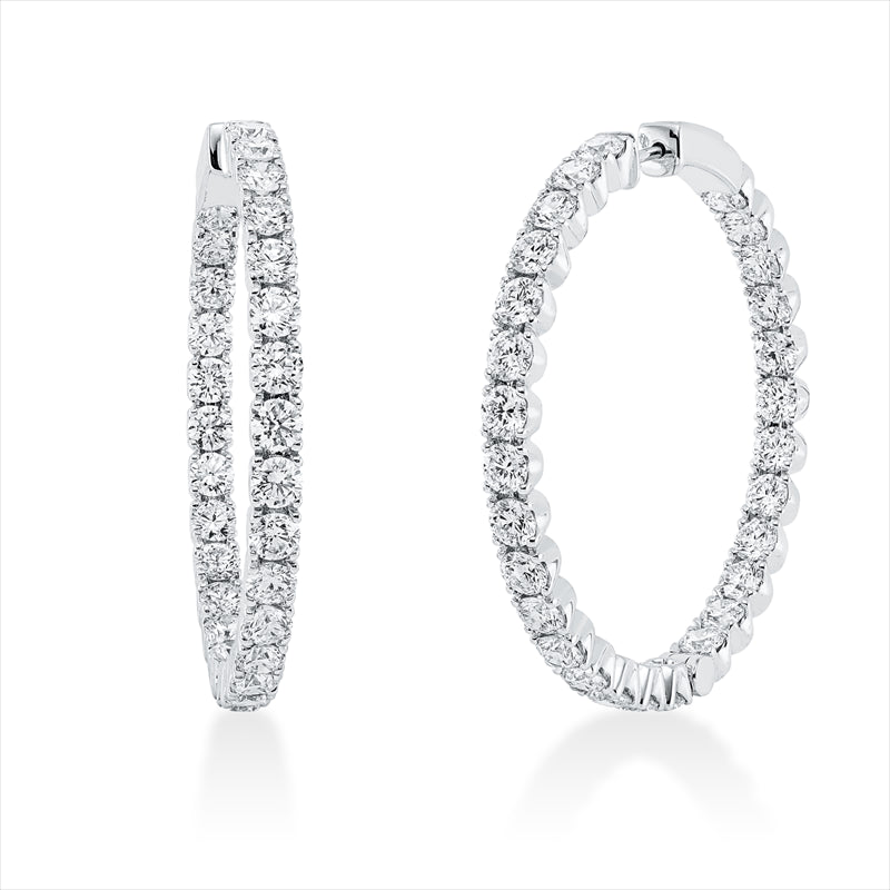 Creolen 18 kt WG, 56 Brill. 8,02 ct, TW-vsi