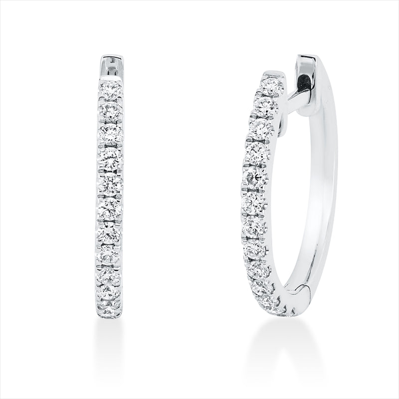 Creolen 18 kt WG, 26 Brill. 0,28 ct, TW-si