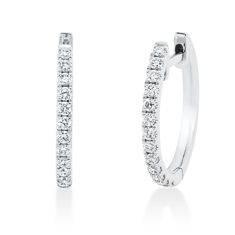 Creolen 18 kt WG, 26 Brill. 0,28 ct, TW-si
