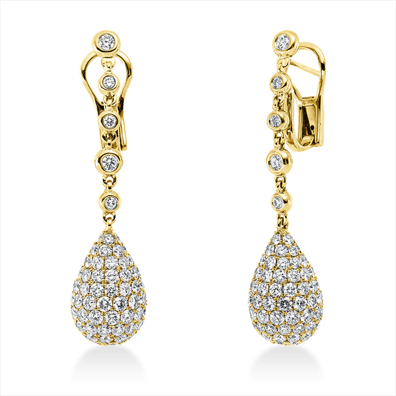 Ohrschmuck 18 kt GG, 222 Brill. 7,60 ct, TW-vsi
