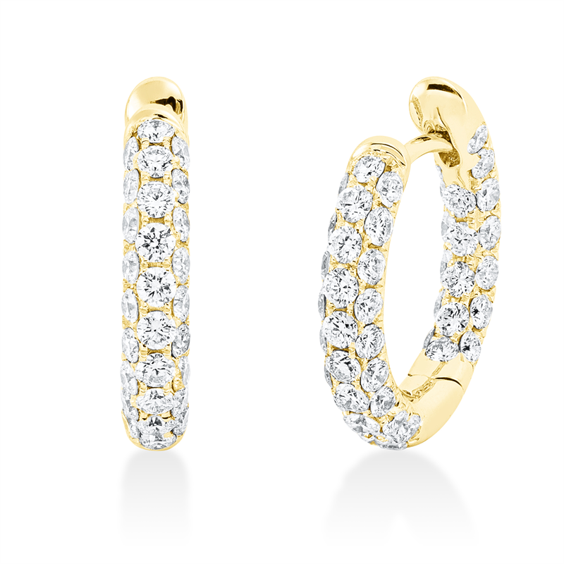 Creolen 18 kt GG, 94 Brill. 1,74 ct, TW-vsi