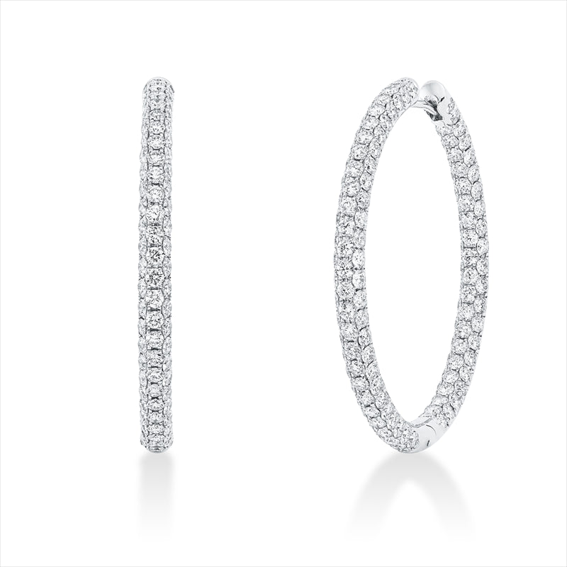 Creolen 18 kt WG, 282 Brill. 4,88 ct, TW-vsi