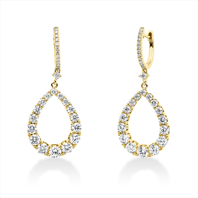 Ohrschmuck 18 kt GG, 58 Brill. 2,74 ct, TW-si