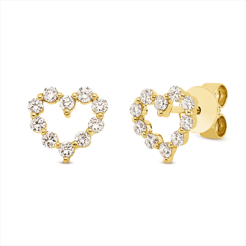 Ohrstecker 18 kt GG, 20 Brill. 0,60 ct, TW-si