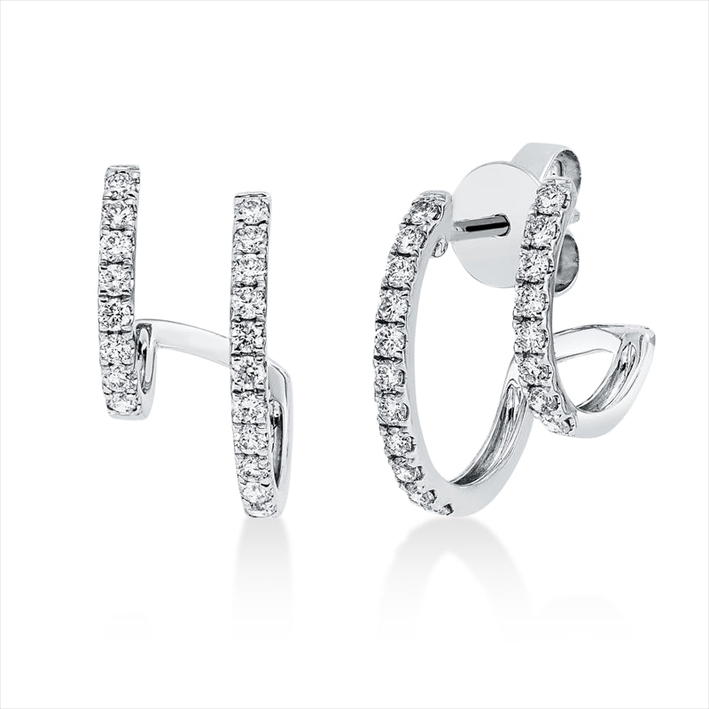 Ohrstecker 18 kt WG, 38 Brill. 0,52 ct, TW-si