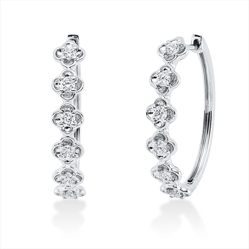 Creolen 18 kt WG, 12 Brill. 0,43 ct, TW-si