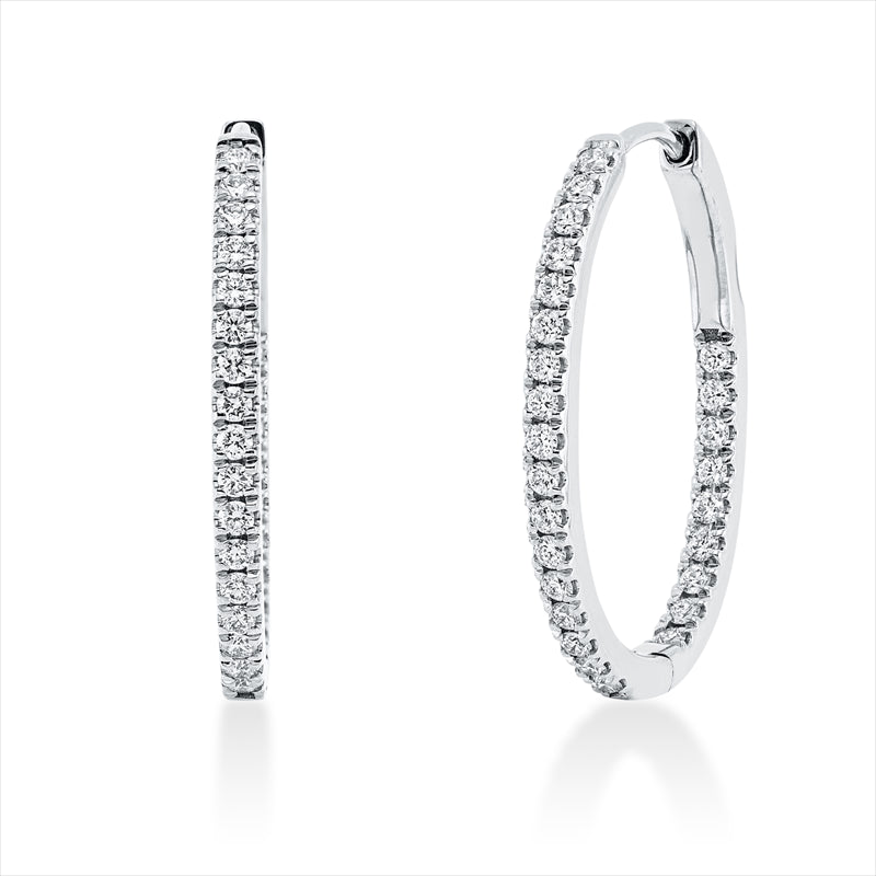 Creolen 18 kt WG, 52 Brill. 0,57 ct, TW-si